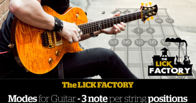 Modes for guitar - 3 note per string positions feature image